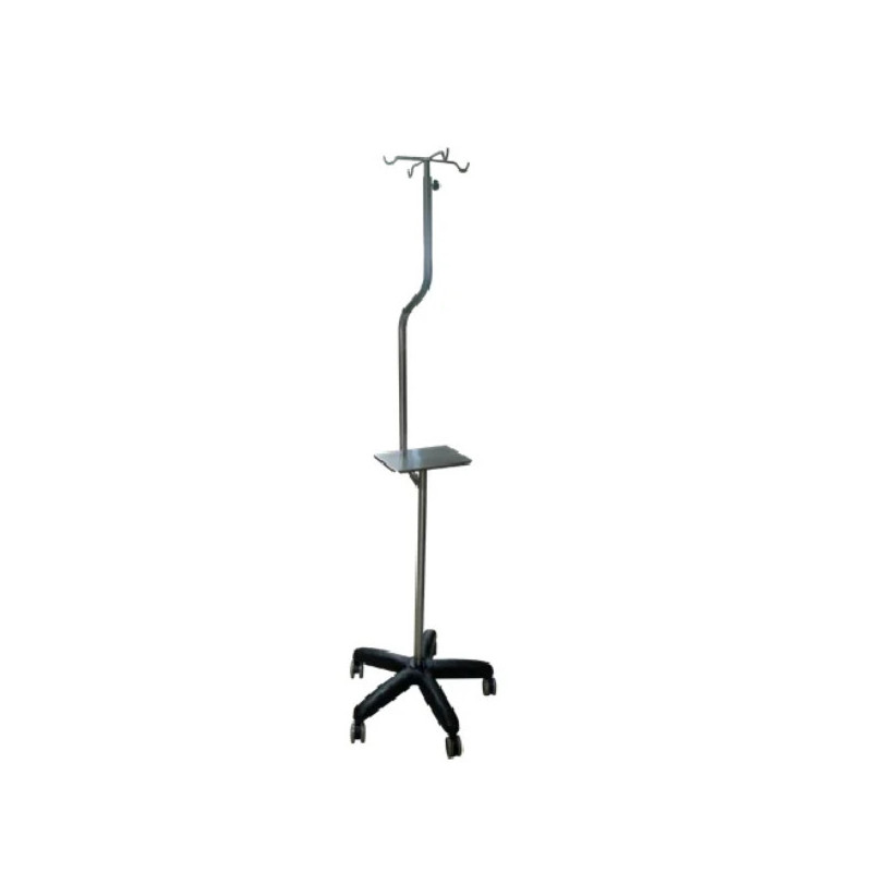 Atril Bomba Infusion Base Plastica Cromada 5 Ruedas Mafet M-012